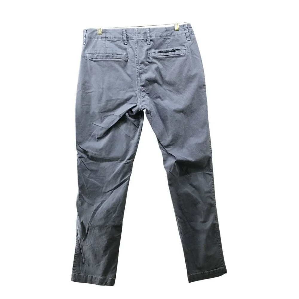 Gap Lived In Slim Chino Pants Mens 34x32‎ In Blue Pearl Stretch Flat Front